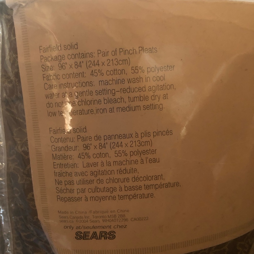 Sears Olive-Green Pinch Pleat Curtain Panels